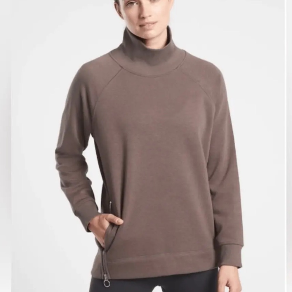 H&M - Dusty Mauve Mock Neck Sweatshirt